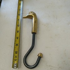 VINTAGE SOLID BRASS BOOT STRAP HOOK--RARE--GREAT PATINA--FREE SHIPPING.....