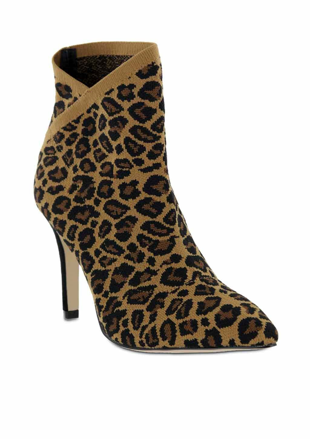NEW QVC MIA LEOPARD STRETCH KNIT ANKLE 