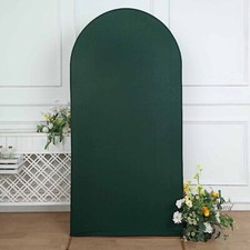 7 ft HUNTER GREEN Matte Fitted Spandex Round Top Arch Backdrop STAND COVER Party