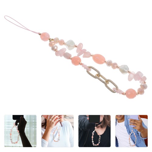 Phone Chain Stone Crystal Beaded Phone Strap Beaded Phone Charm Mobile Phone - 第 9/12 張圖片