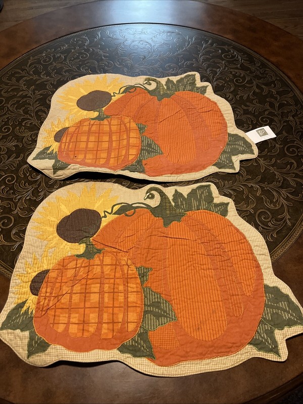 Pumpkin Themed Place Mats Set Of 2