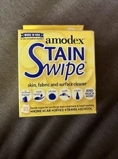 Amodex Stain Swipe Surface Cleaner Towelettes 10/Pkg Made USA Non Toxic HTF