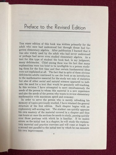 MATHEMATICS ESSENTIAL FOR ELEMENTARY STATISTICS Revised Ed. Walker HC 1951 VG - Picture 4 of 9