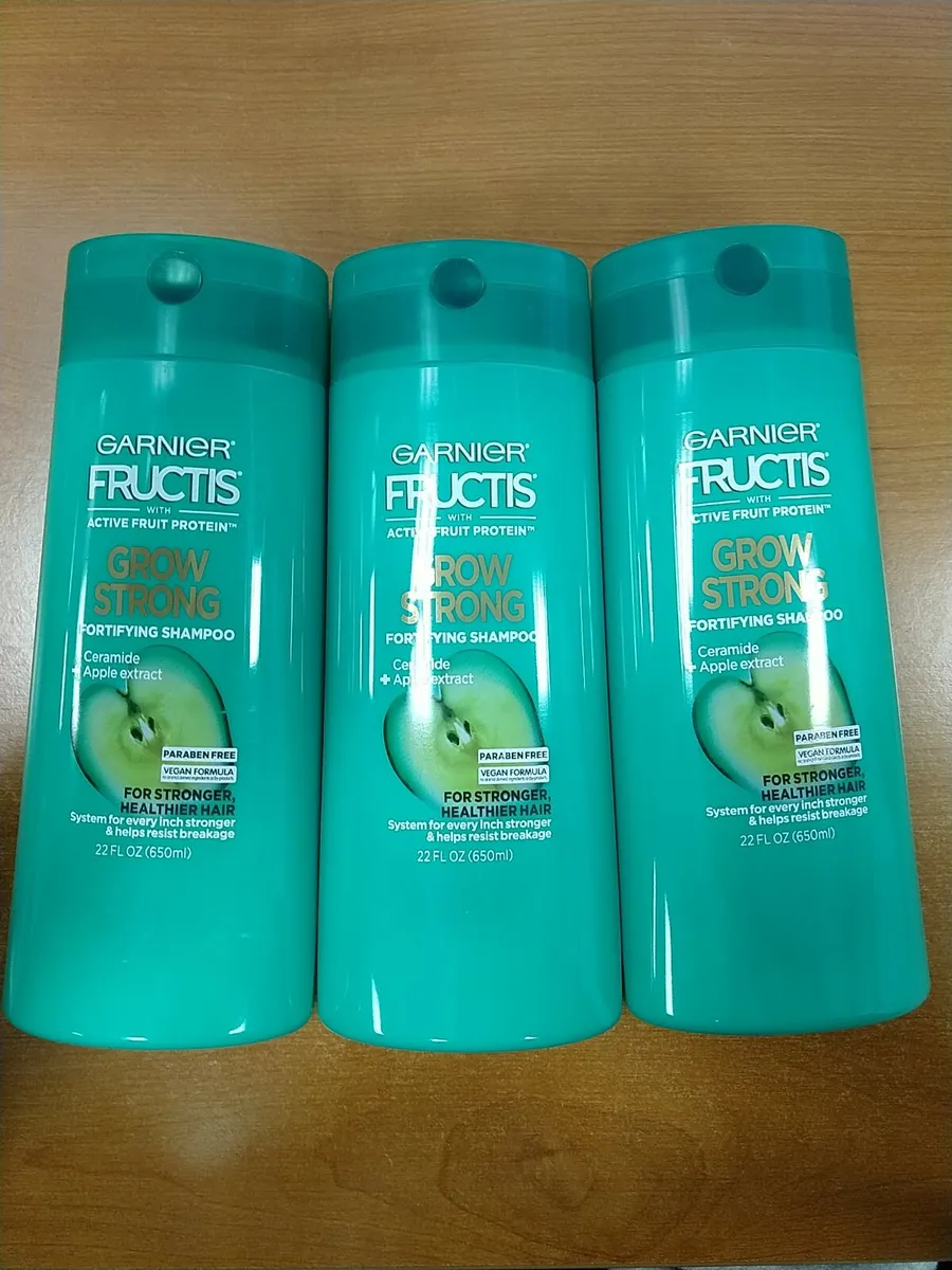 Det undersøgelse Temerity 3 Pack: Garnier Fructis Grow Strong Shampoo Apple Extract &amp; Ceramide 22  oz E2D | eBay