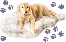 Puprug Orthopedic Dog Bed for Large Dogs with Fluffy Soft Faux Fur and Memory Fo