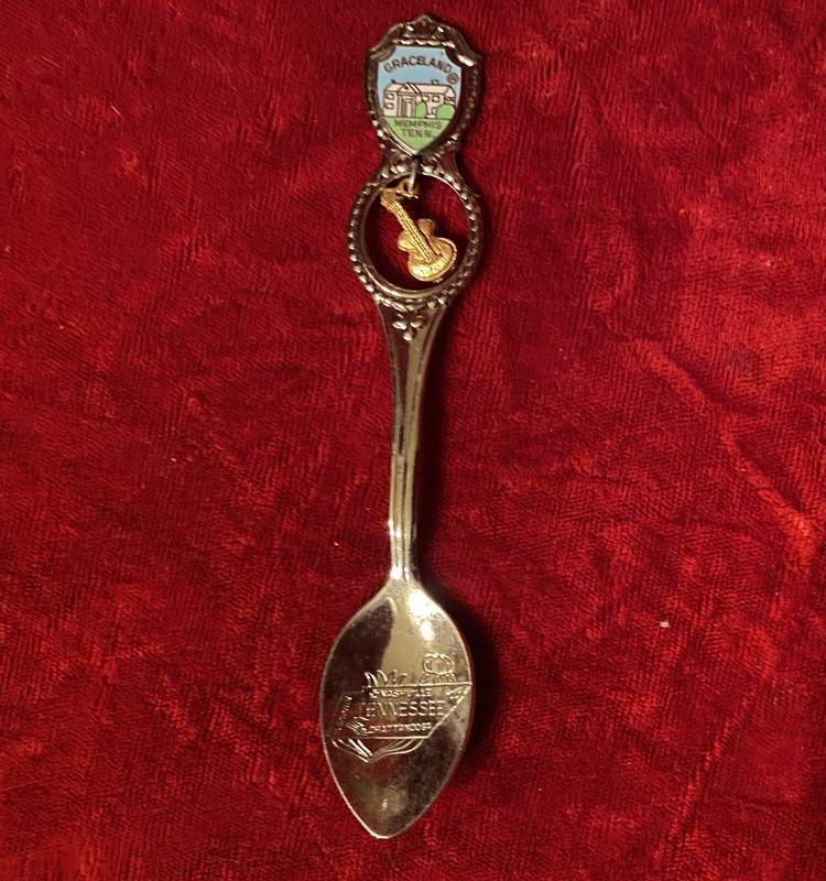 Vintage Souvenir Spoon Graceland Tennessee W/Guitar
