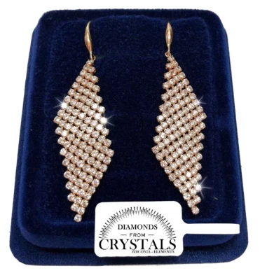 TBT-GIOIELLI Orecchini da donna pl. oro giallo 18K con cristalli Zirconi SW84/2