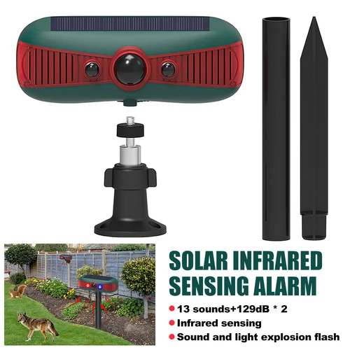 Sensor de movimiento solar exterior alarma de seguridad súper voz flash luz advertencia granja - Imagen 3 de 12
