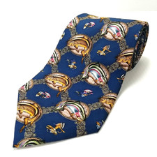 Eagle Neckwear Novelty Tie Blue Salmon Fly Fishing Silk Necktie John Q Wright