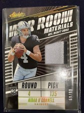 2023 Panini Absolute Football Aidan O'Connell RC/99 Patch War Room Raiders 🔥🏈