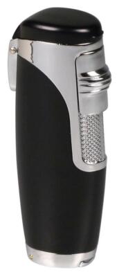 Sky 3-Piece Jet Cigar Lighter Black / Polished Chrome - 7 Mm Drill