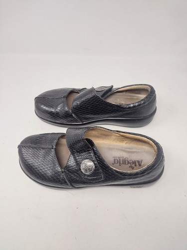 US 9 EU 39 Alegria  KAI-711 Kaitlyn Black Burnish Snake Mary Jane Shoes  - Bild 3 von 7