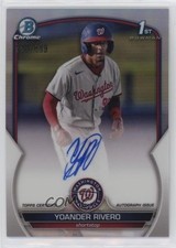 2023 Bowman Chrome Prospect Refractor 265/499 Yoander Rivero #CPA-YR Auto 2p7