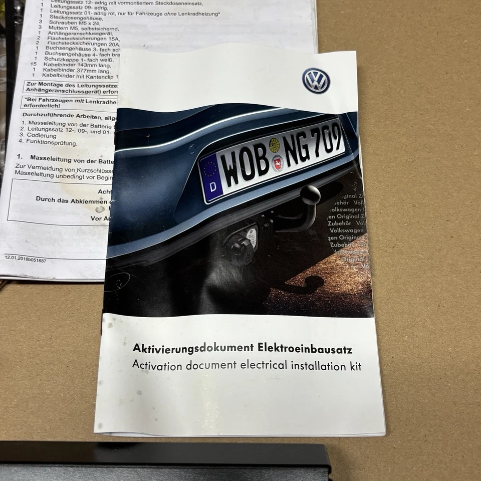 Originale VW Passat 3G B8 set tubi gancio di traino rimovibile 3G1055204 - Immagine 3 di 4