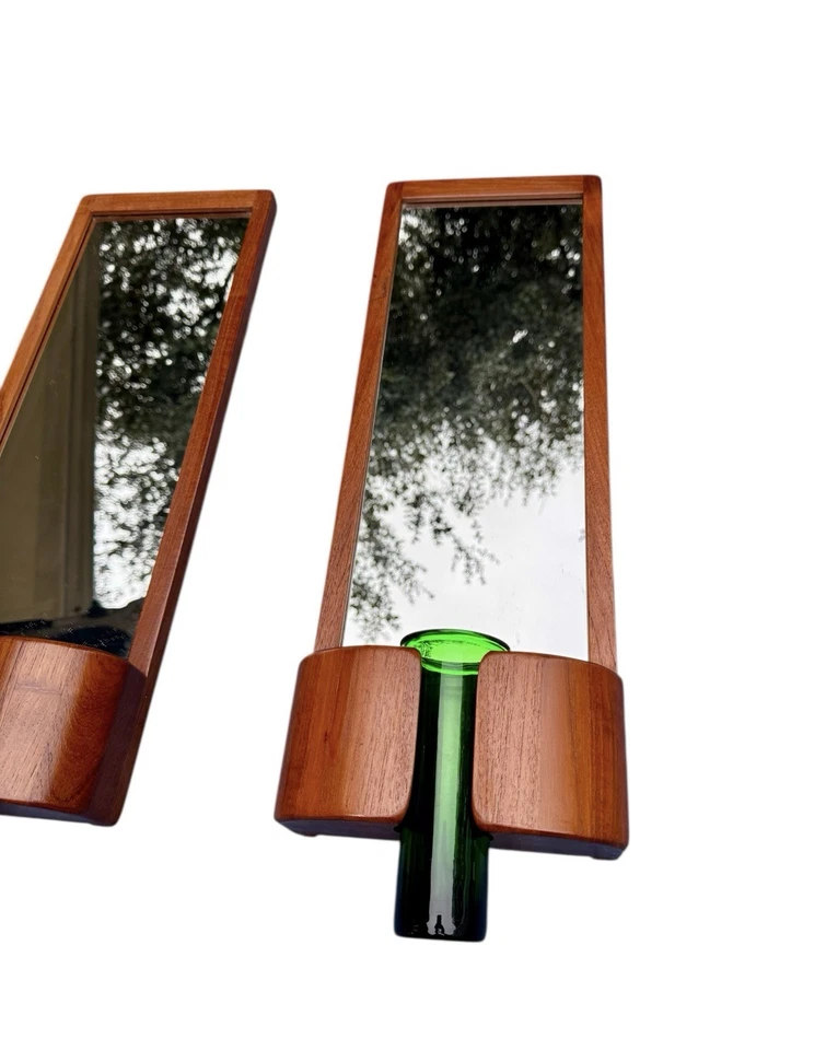 Mid Century Modern MCM Danish Teak Mirror Jacob Hermann For Randers Mobelfabrik - Image 3 of 4