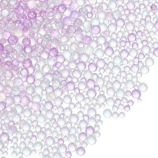 200g 1-3mm Glass Bubble Bead Iridescent No Hole Water Droplet Ball Purple Series