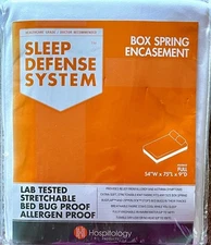 SLEEP DEFENSE SYSTEM BOX SPRING ENCASEMENT~ HOSPITOLOGY~ NEW ~ FULL ~54 X 75 X 9