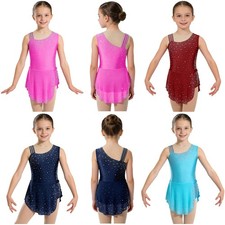 US Girl Sleeveless Figure Skating Costume Full Rhinestone Figure Skating Dress