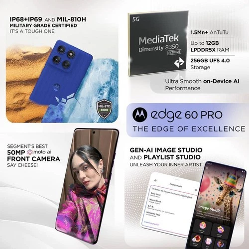 MOTOROLA Edge 60 Pro 5G (Blue 256GB 8GB RAM) Dimensity 8350 Global Version. - Picture 5 of 17