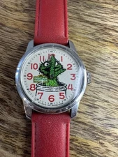 Vtg. Bradley Oscar The Grouch Swiss Made Muppets Inc. Watch For Repair