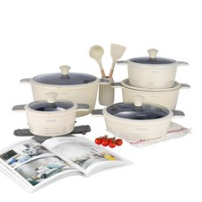 Ceramic Cookware Set,Healthy Non-stick Cookware Set Suitable for Induction & gas