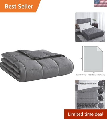 Luxurious Weighted Blanket Queen Size 60''x80'' - Breathable Dark Grey Comfort