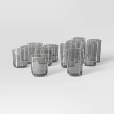 12pk Mixed Bower Tumbler Set Gray - Threshold