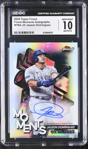 Jasson Dominguez #FMA-JD 2024 Topps Finest Moments Autograph card