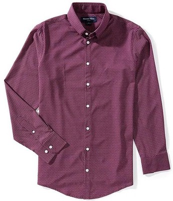 Mizzen + Main Leeward Geo Bloom Performance Button Up Shirt Long Sleeve Stretch