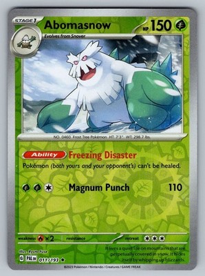 ABOMASNOW 011/193 Pokemon PALDEA EVOLVED REVERSE HOLO NM