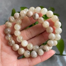 9.2mm 2pcs Genuine Natural Cat's Eye Feldspar Crystal Round Beads Bracelet