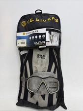 U.S. Divers Playa Adult Snorkel Set Black L/XL Mask Fins Snorkel NEW