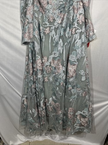 NUEVO CON ETIQUETAS $698 LARA NY [20] 29145 Illusion Cuello Manga Larga Vestido de Baile Pizarra S2068 - Imagen 12 de 16