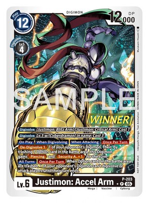 Justimon: Accel Arm Winner Foil - P-203 NM - Digimon TCG
