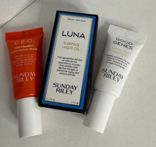 NEW❤ Sunday Riley Good Genes Treatment C.E.O Vitamin C LUNA sleeping oil Travel