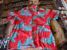 Barefoot in Paradise Men XL Cotton Made in USA Hawaiian Floral Shirt Toucan