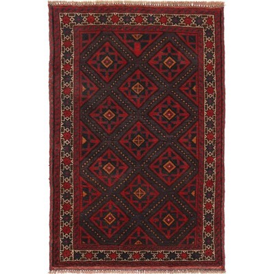 Handmade Balochi Rug Oriental Wool Rug 4.4x2.7 ft