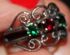 Beautiful vintage size 6.5 sterling silver marked gemstones ring Lot# 329