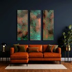 Real Copper Wall Art – 3 Panel Metal Artwork  Modern Abstract Triptych