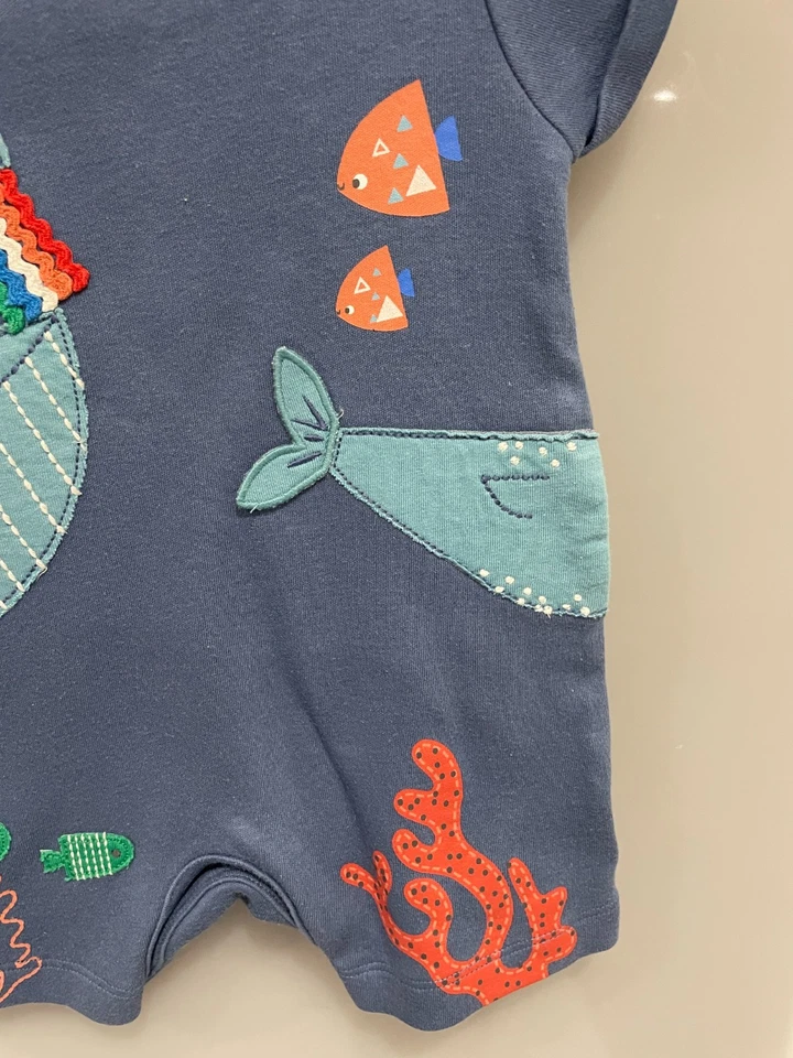 MOTHERCARE - Very Cute Baby Boy Ocean Romper - Size 1-3 Months - EUC - image 3 of 4