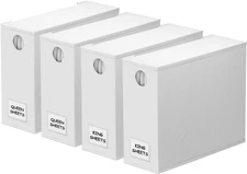 Spaceaid 4 Pack Bed Sheet Organizers and Storage, Foldable Sheet Organizer for L