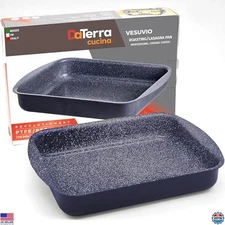 DaTerra Cucina Nonstick Roasting & Lasagna Pan, 16"x12"x3", Oven Safe, Lead-Free