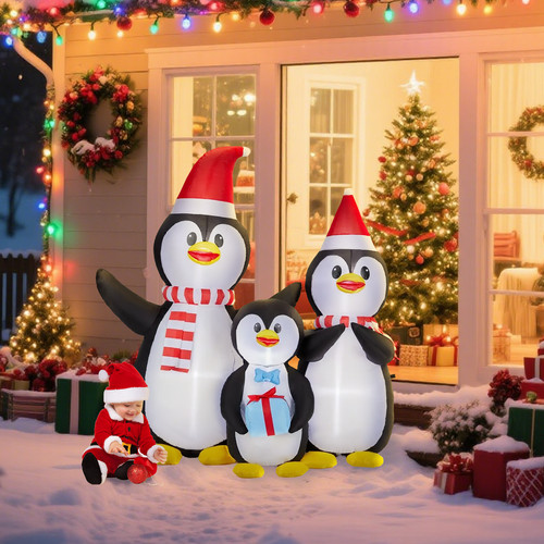 Penguin Family Inflatable Yard Decoration