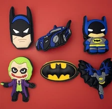 🔥6-Pack BATMAN For Crocs Shoe Charms DC Comics Fan Robin Joker Batmobile Gotham