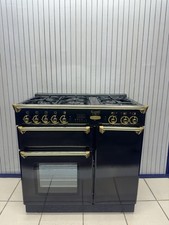 RANGEMASTER CLASSIC 90 CM DUAL FUEL IN BLACK AND GOLD. Ref:M27