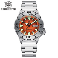 SteelDive SD1984 Monster Orange Metal Strap Automatic Seiko NH36 NEW RRP £349.99
