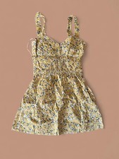 xs free people 100% cotton yellow floral dress