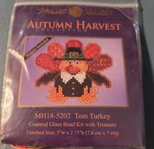 MH18-5202 Mill Hill Tom Turkey Beaded Cross Stitch Kit 2015 Autumn Harvest New