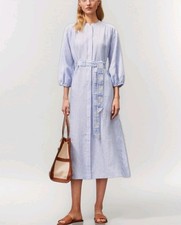 Tory Burch Linen Belted Shirt Dress Large NEW NWT $398 Retail 