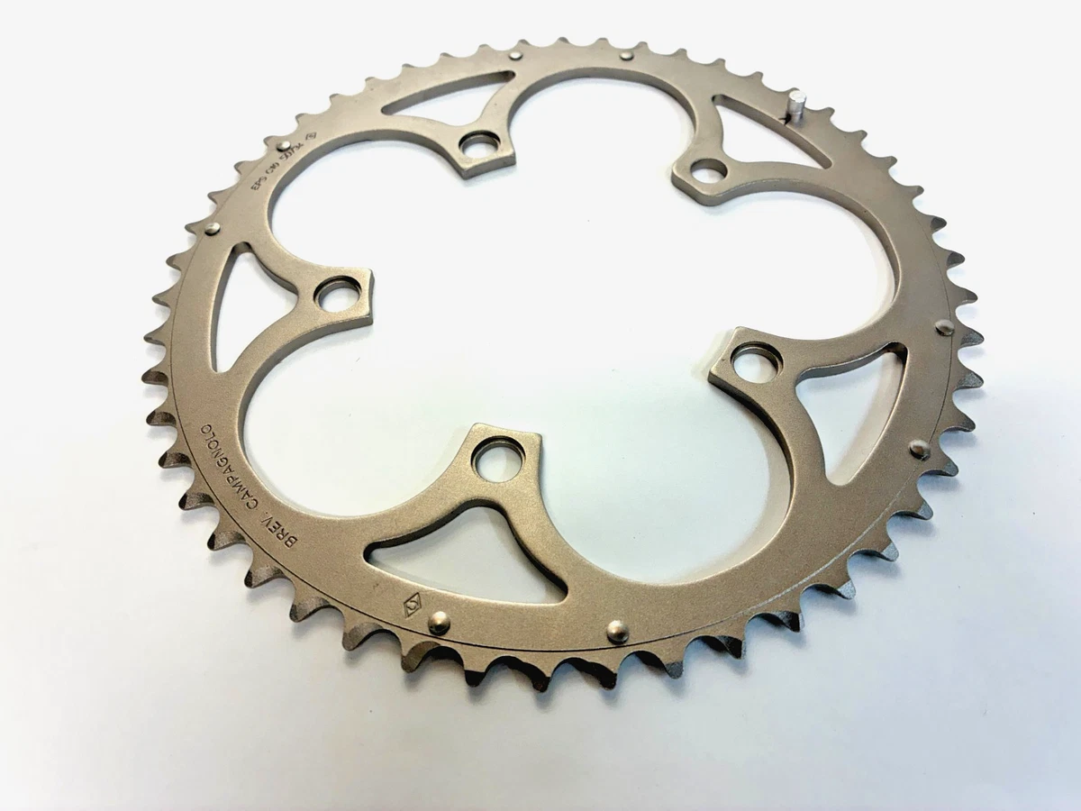Plateau Campagnolo 53 Dents, 144 BCD, Logo Columbus Pantographié, Aluminium Argent, RARE, Neuf